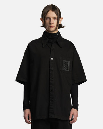 raf simons dress shirt RAF SIMONS Straight Fit RS Denim Shirt Light Blue