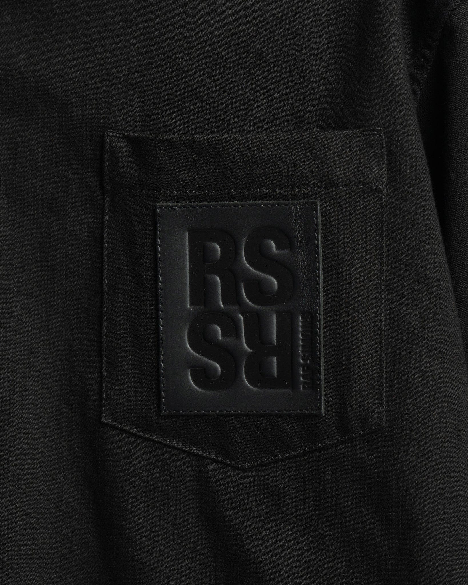 Raf Simons Men's Shirts Oversized Short Sleeved Denim Shirt in Black