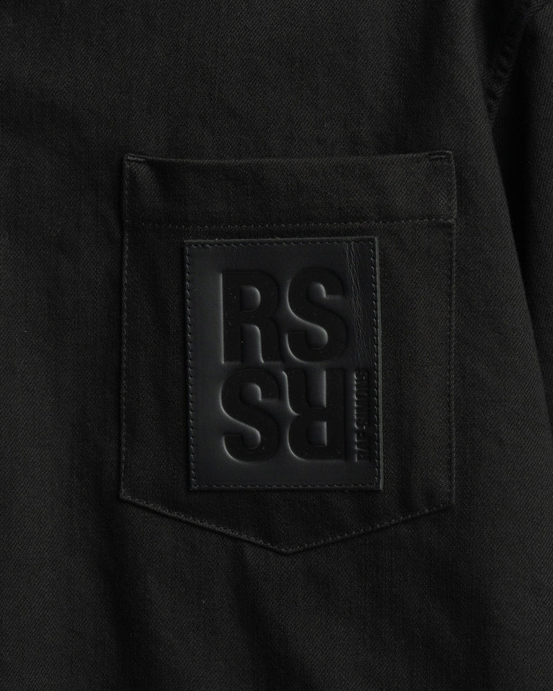 Raf Simons Men's Shirts Oversized Short Sleeved Denim Shirt in Black