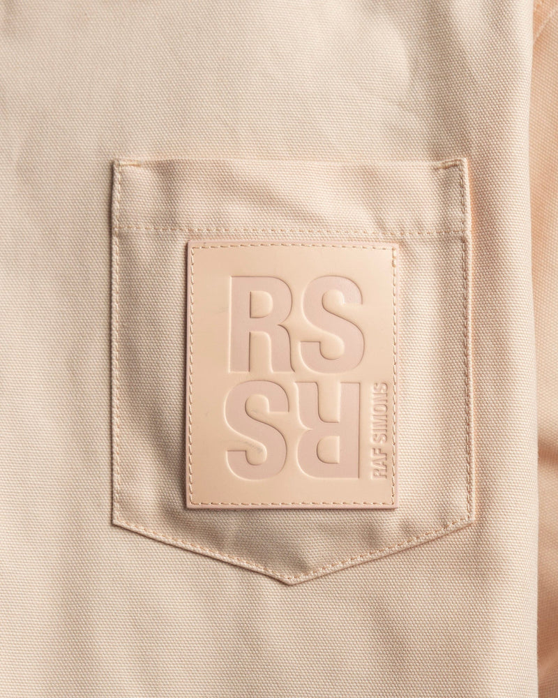 Raf Simons Men's Shirts Oversized Short Sleeved Denim Shirt in Salmon