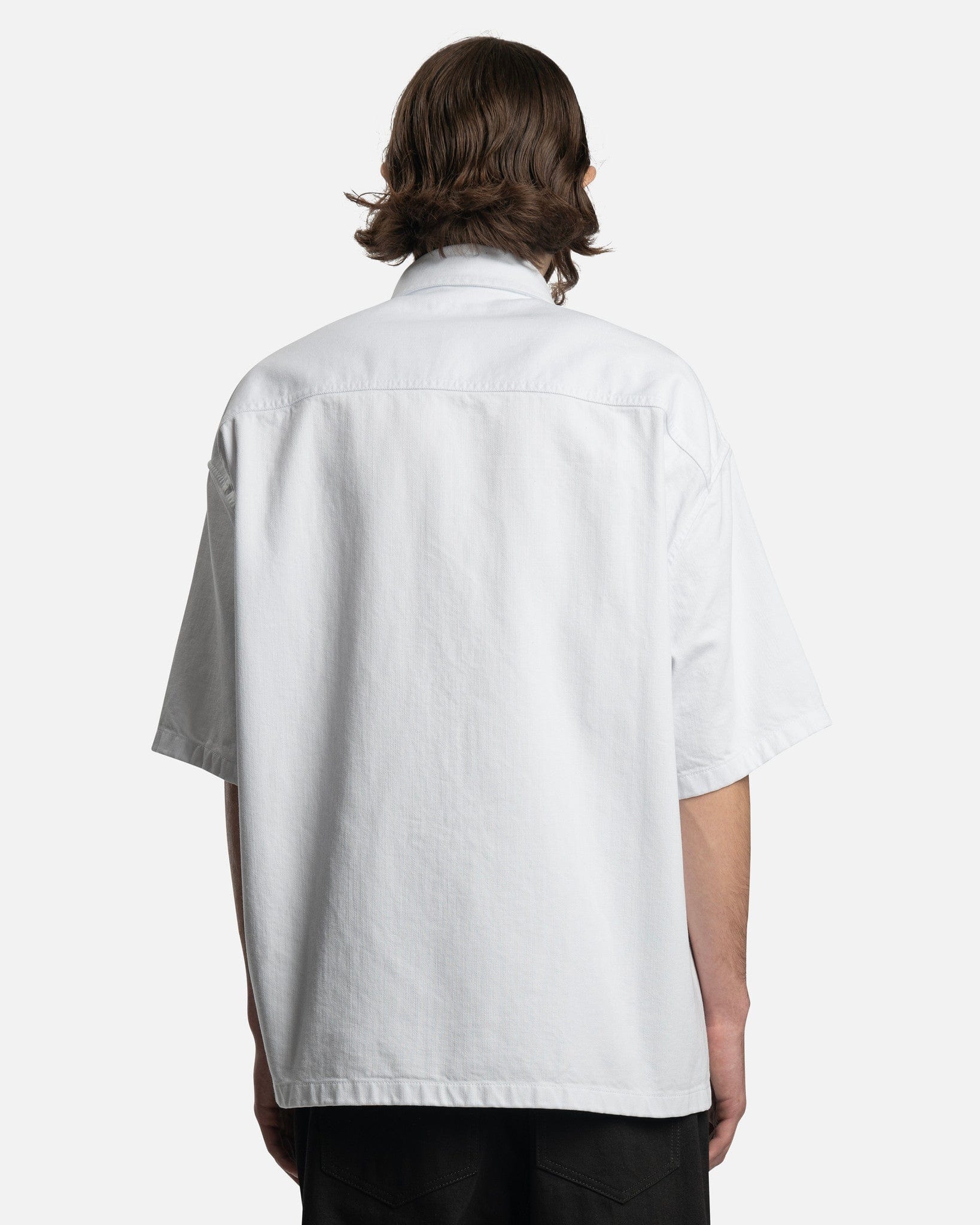 Raf Simons Men's Shirts Oversized Short Sleeved Denim Shirt in White