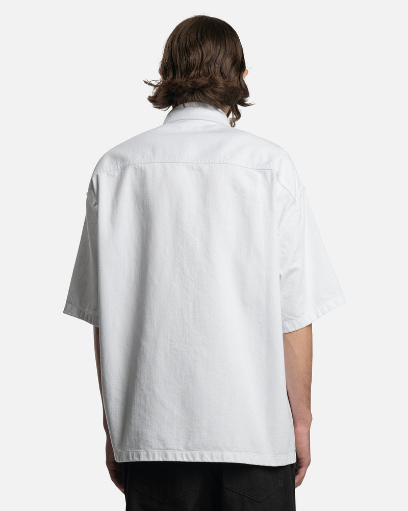 Raf Simons Men's Shirts Oversized Short Sleeved Denim Shirt in White