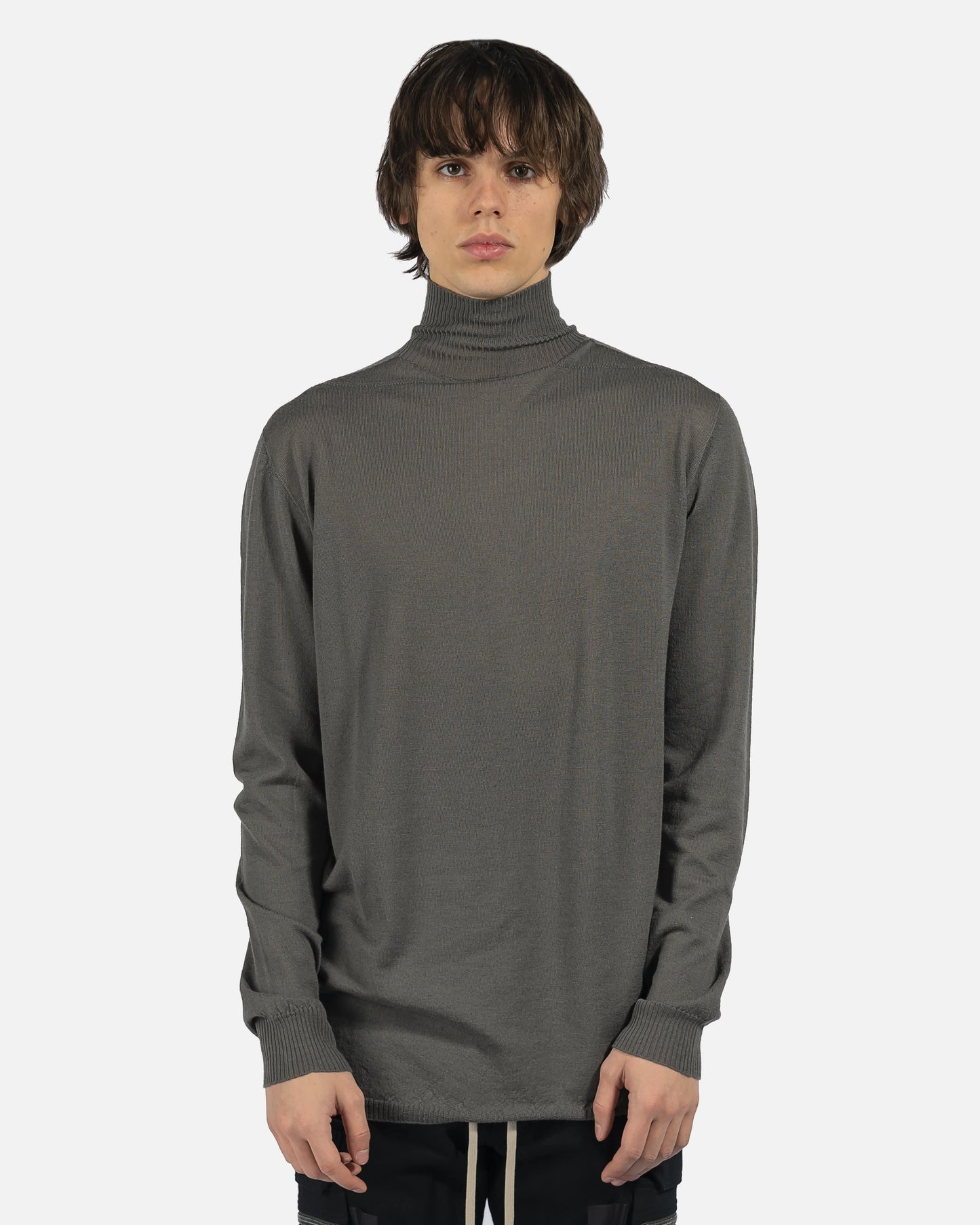 Rick Owens mens sweater Oversized Turtle Neck Sweater in Dust