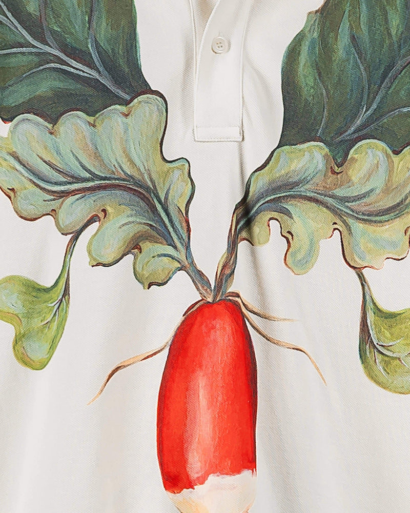 JW Anderson Men's Shirts Oversized Veggie Polo in Off-White