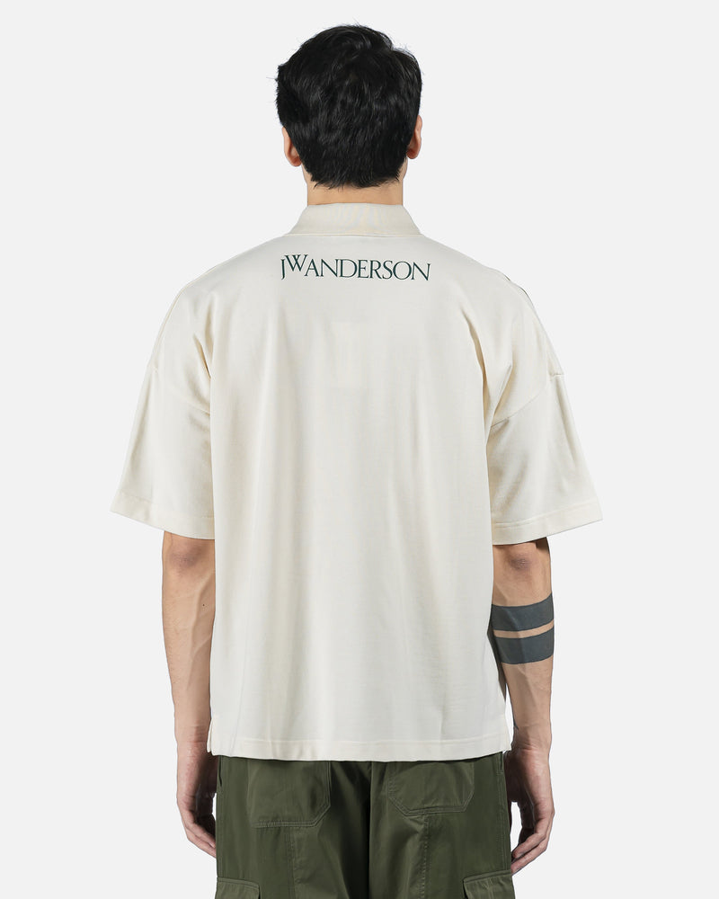 JW Anderson Men's Shirts Oversized Veggie Polo in Off-White
