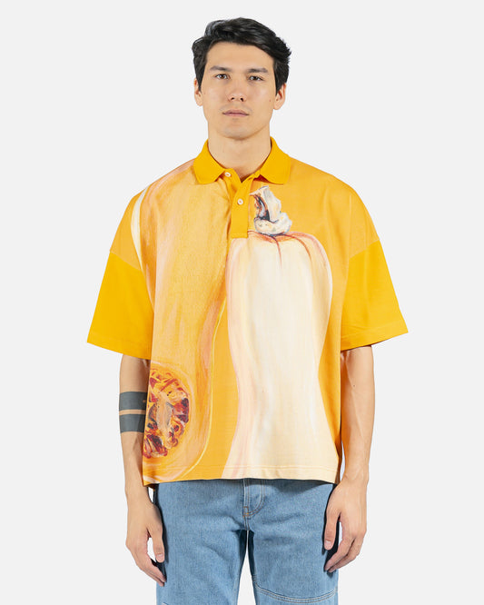 JW Anderson Men's Shirts Oversized Veggie Polo in Orange