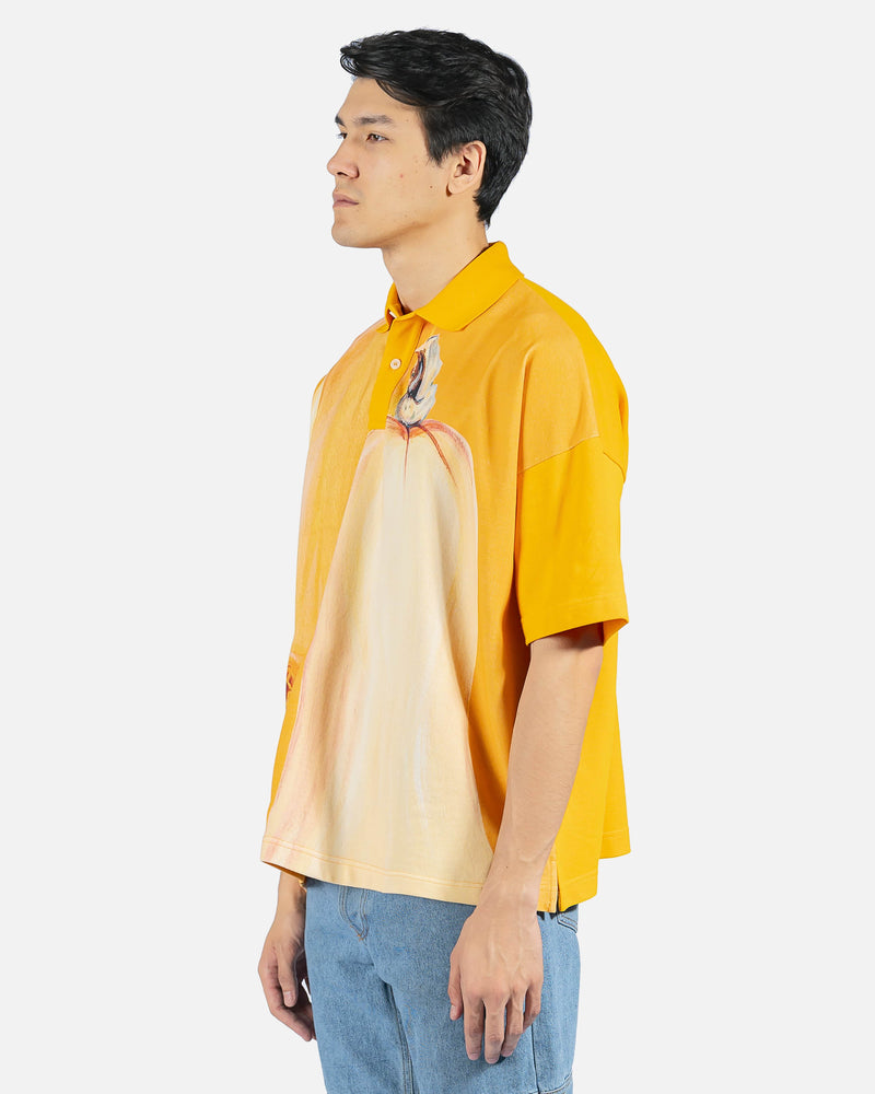 JW Anderson Men's Shirts Oversized Veggie Polo in Orange
