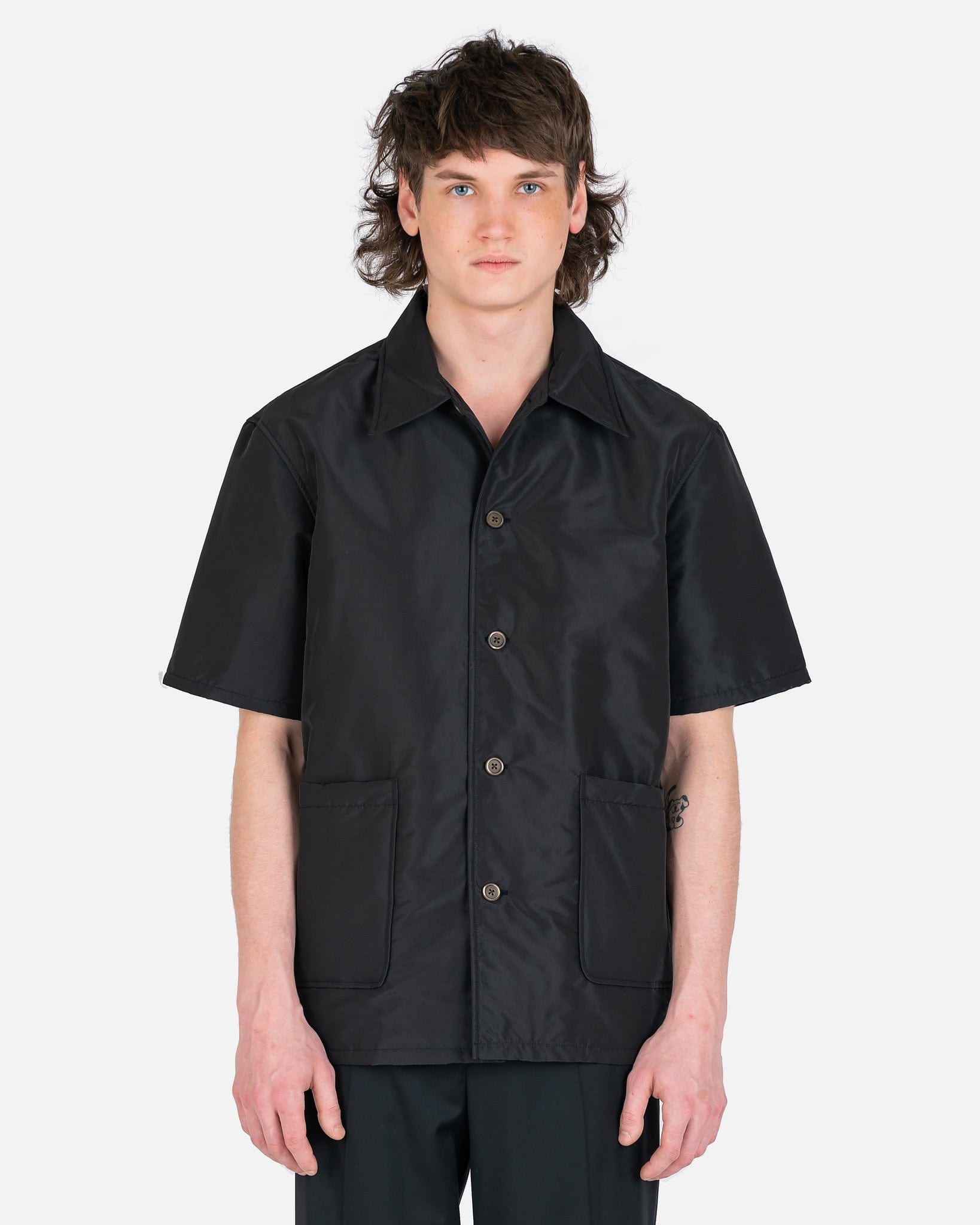 Padded Elder Shortsleeve Shirt in Black