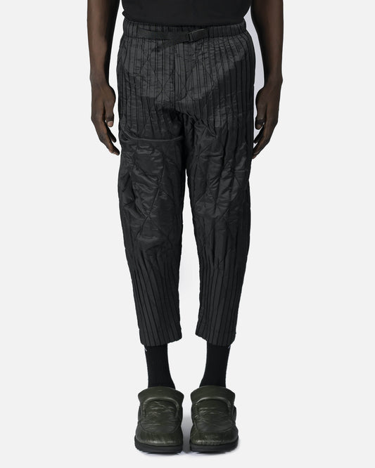 Homme Plissé Issey Miyake Men's Pants Padded Pleats Trousers in Black