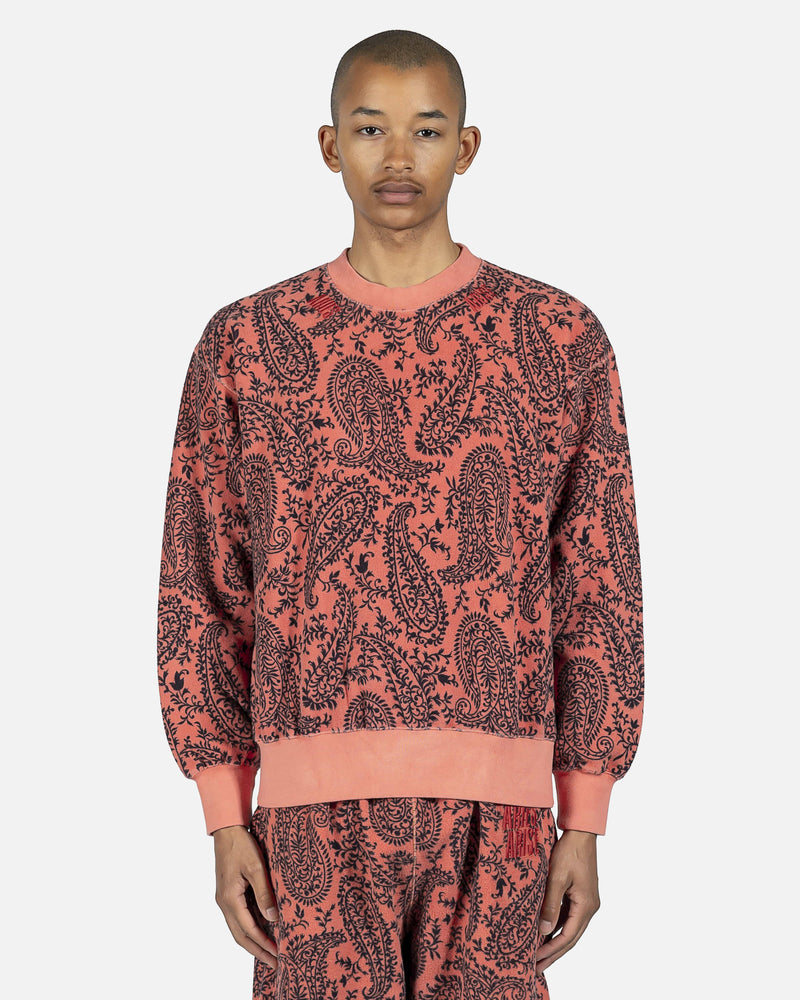 Aries Men's Sweatshirts Paisley Reverse Fleece Sweatshirt