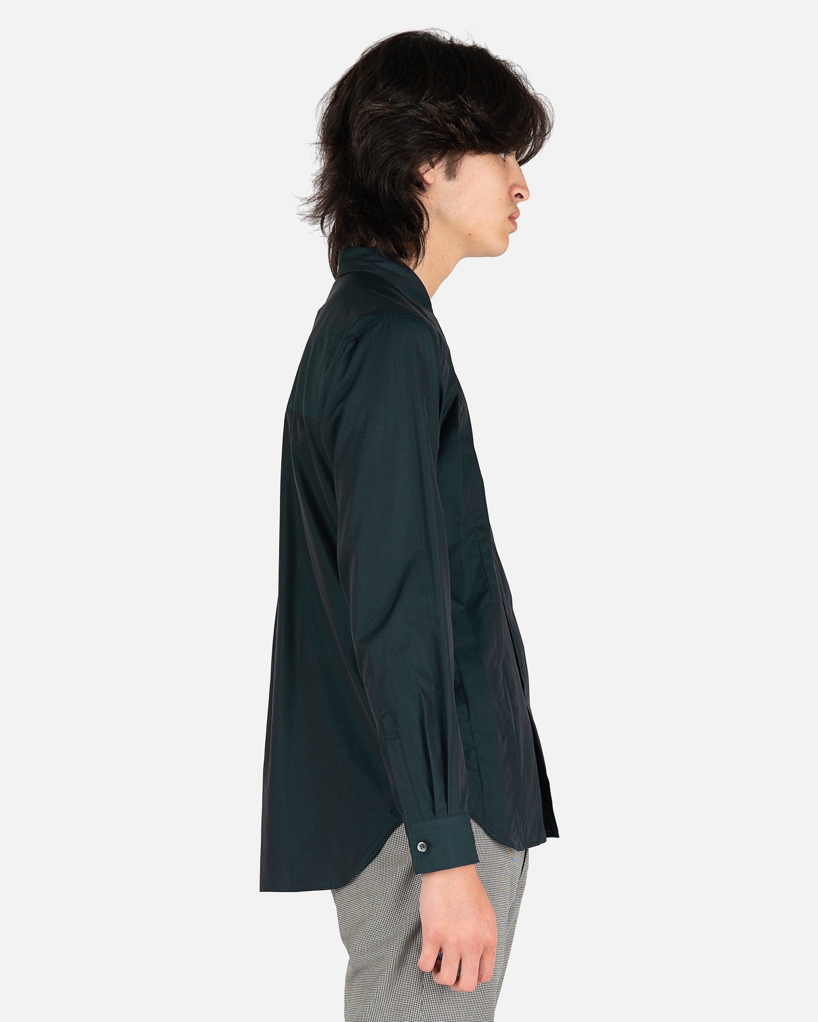Comme des Garcons Homme Deux Men's Shirts Paneled Button Up in Dark Green