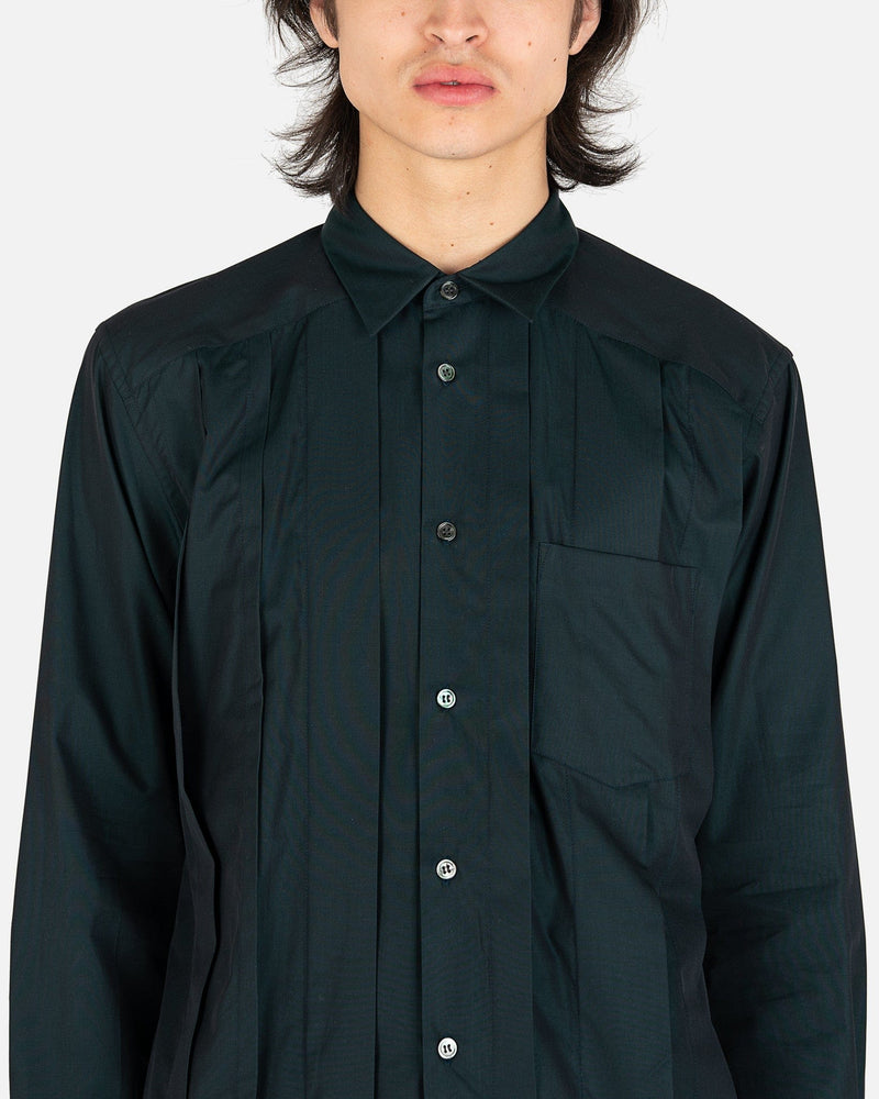 Comme des Garcons Homme Deux Men's Shirts Paneled Button Up in Dark Green