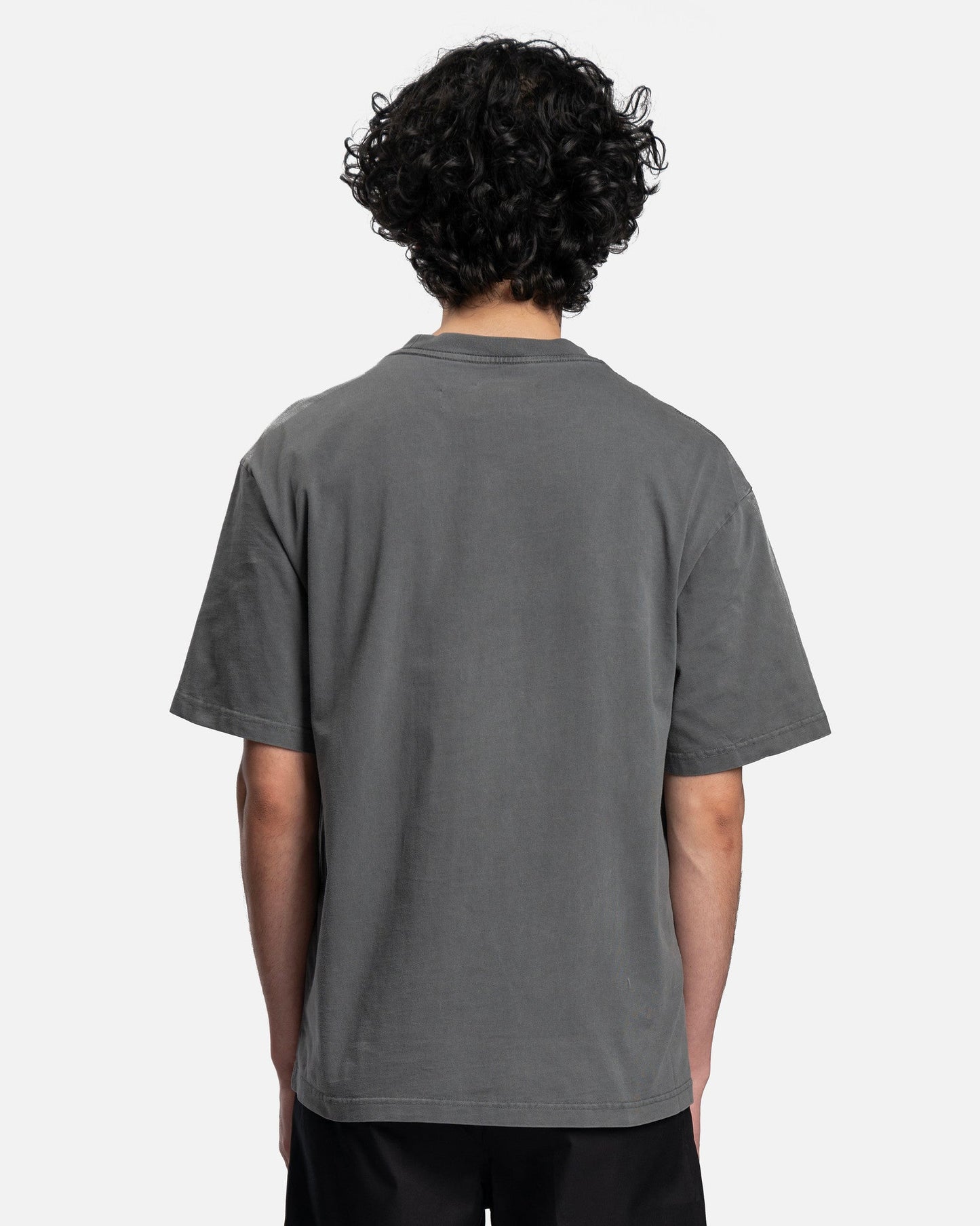 Feng Chen Wang Men's T-Shirt Paneled Collar T-Shirt in Grey