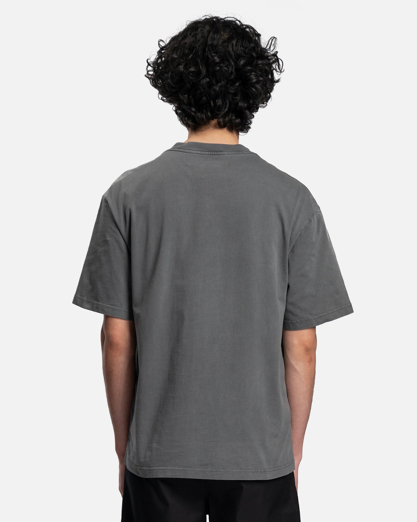 Feng Chen Wang Men's T-Shirt Paneled Collar T-Shirt in Grey