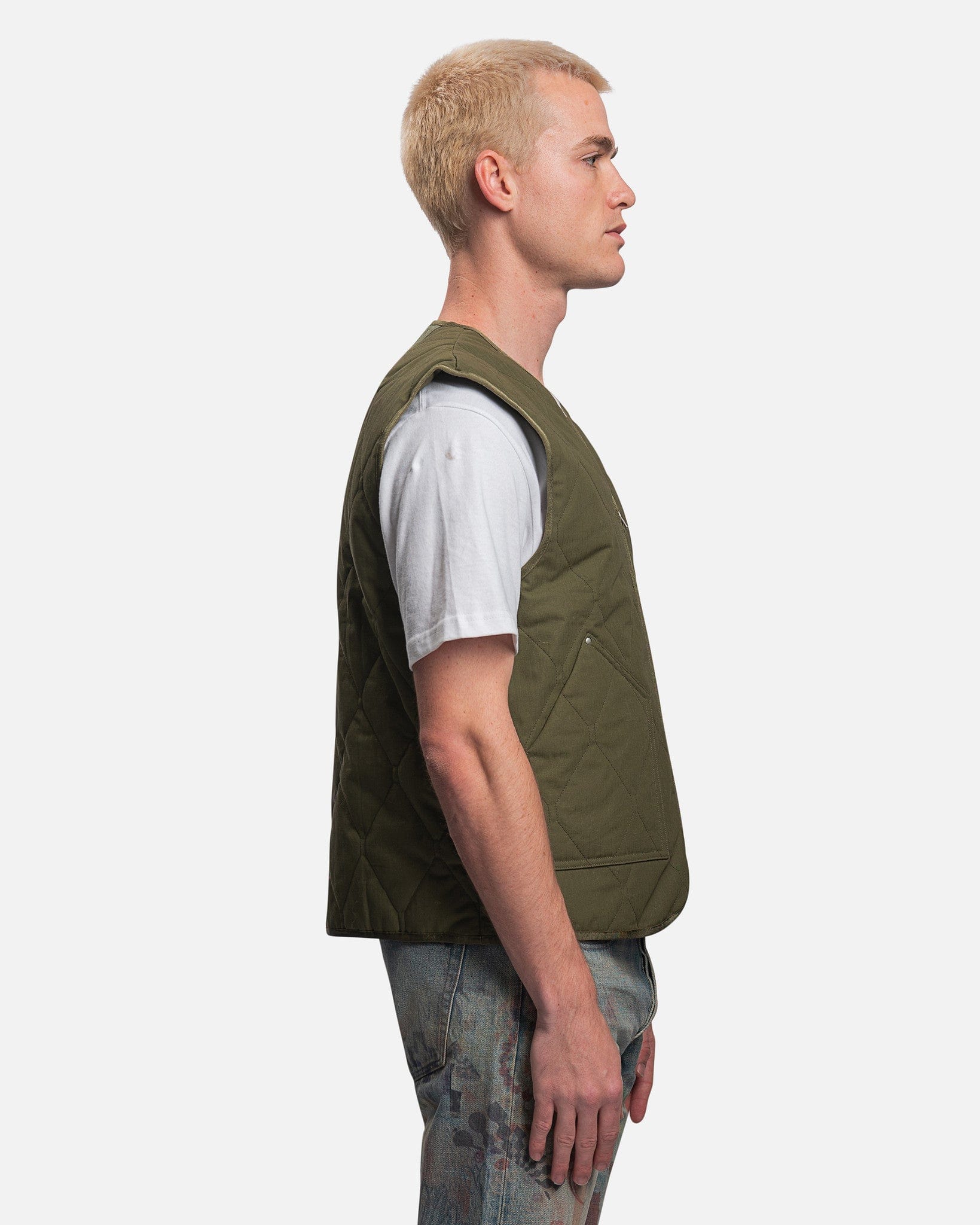 アリババ EVISEN MIND LIGHT QUILTING VEST - OLIVE