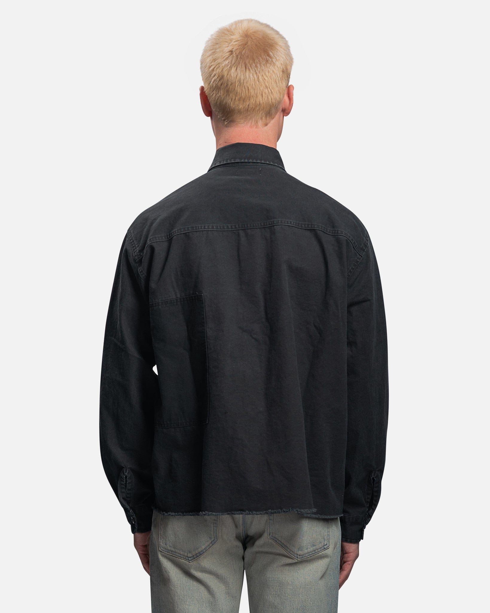 John Elliott Men's Shirts Paneled Military Shirt in Black