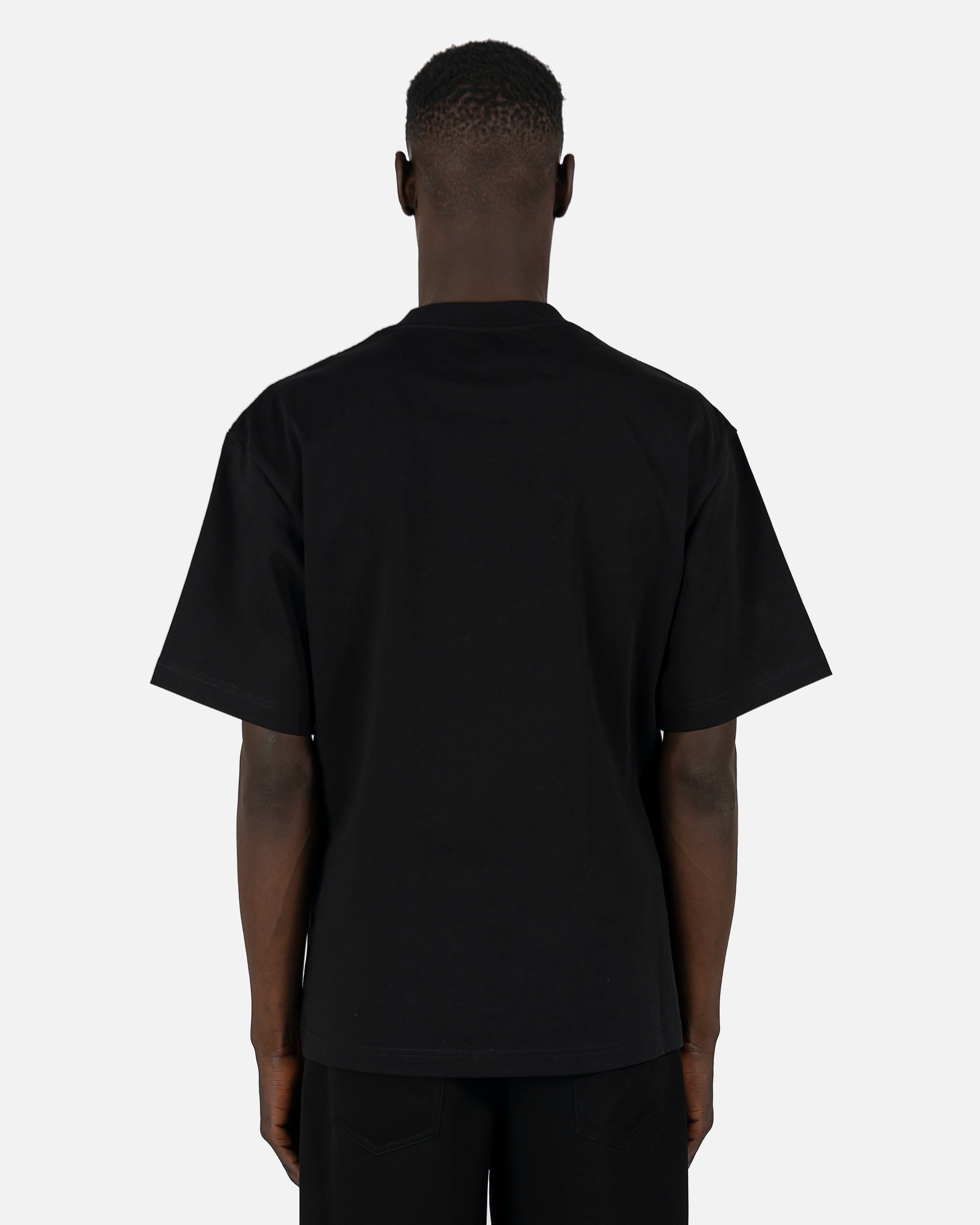 Feng Chen Wang Men's T-Shirts Panelled Collar T-Shirt in Black