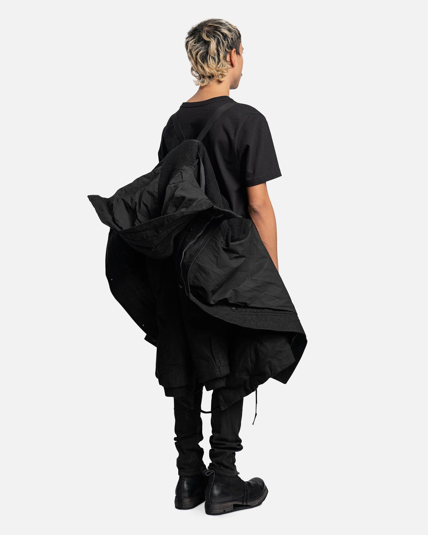 Boris Bidjan Saberi Men's Jackets Parka Fishtail 1 in Black