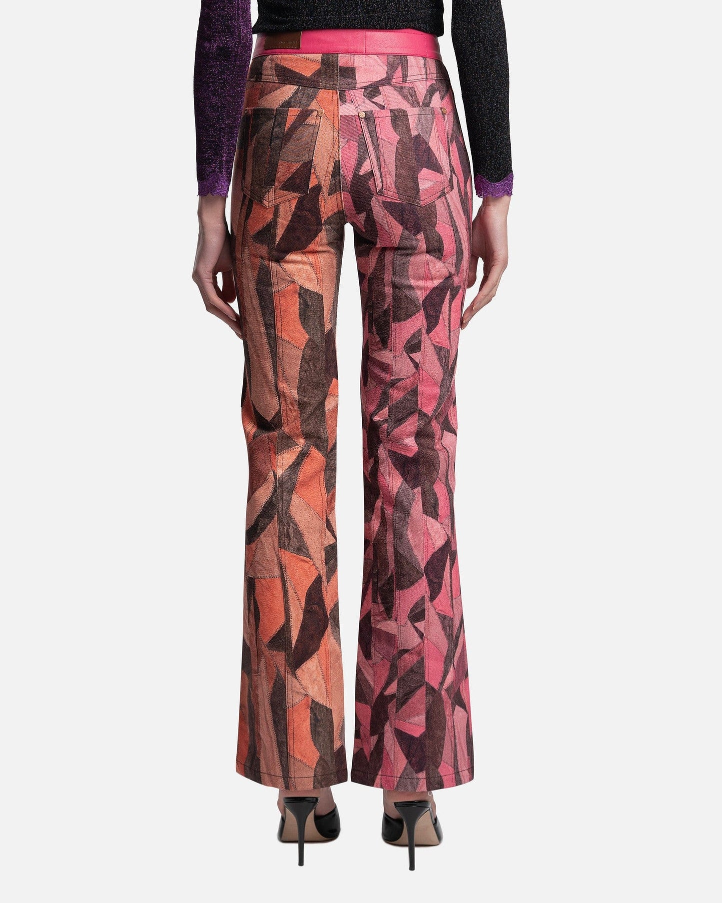 Andersson Bell Women Pants Patch-Effect Corset Pants in Pink