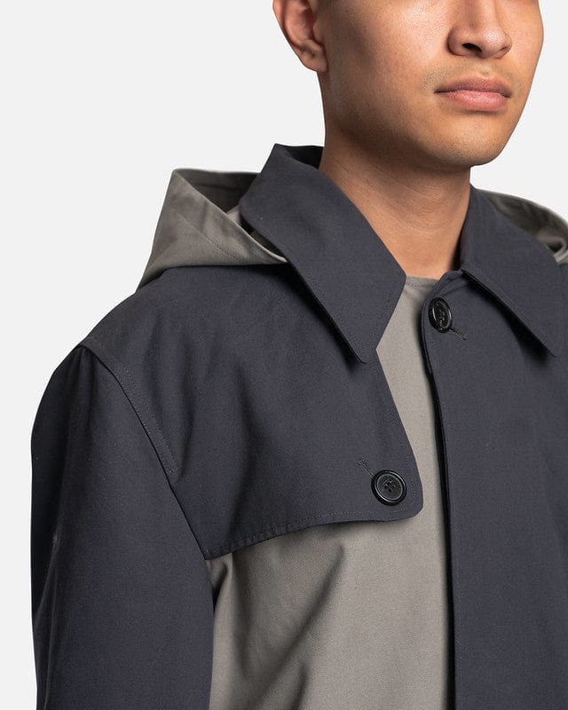 JW Anderson Men's Coat Patchwork Trench Coat in Black/Grey