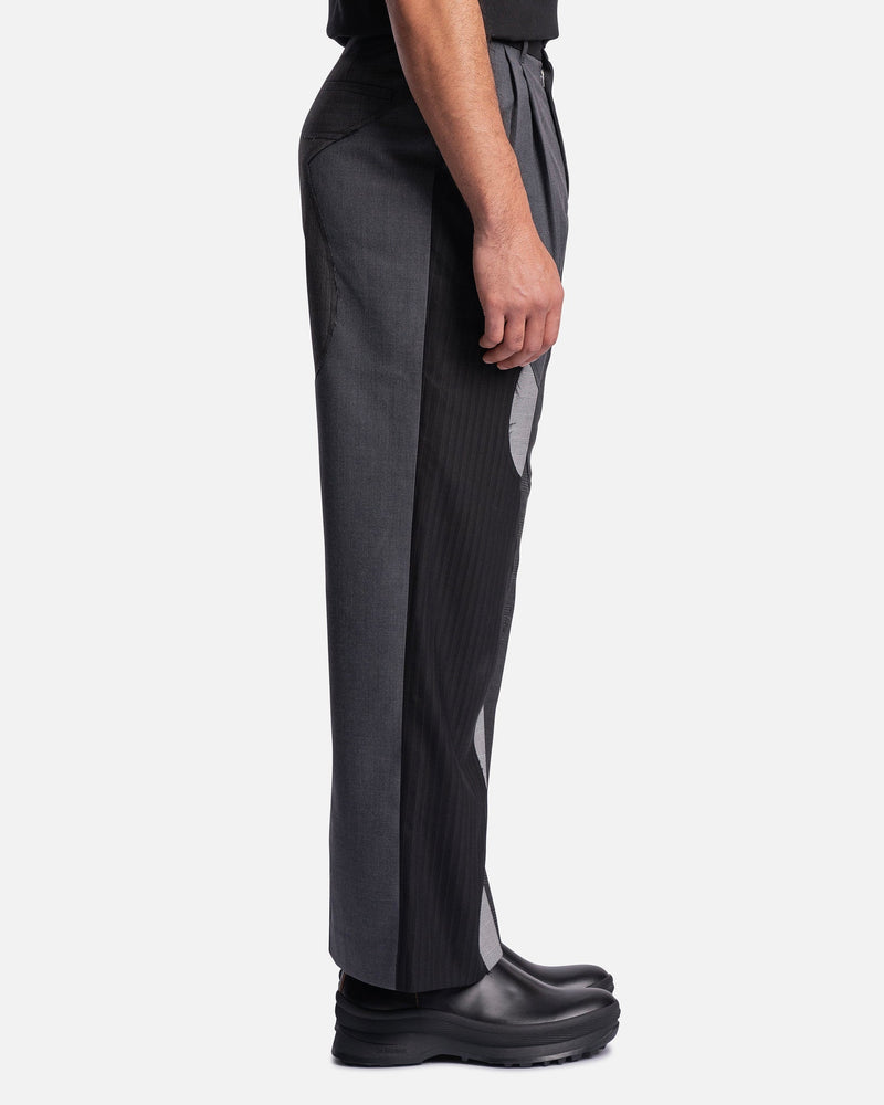 Feng Chen Wang Men's Pants Patchwork Trousers in Gray