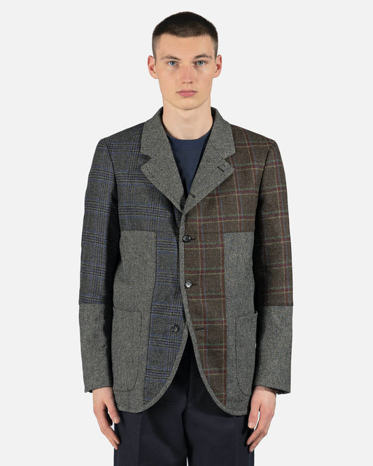 Comme des Garcons Homme Deux Men's Jackets Patchwork Wool Blazer in Multi