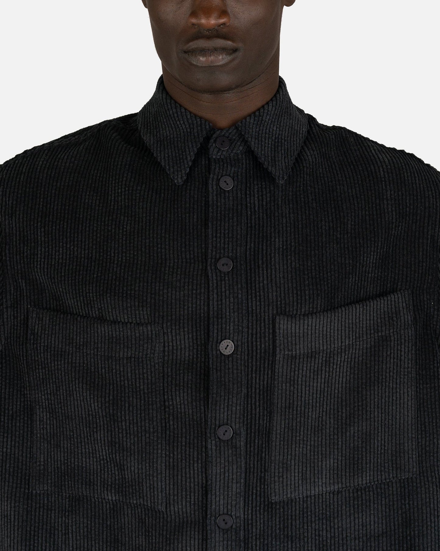 Eckhaus Latta Men's Shirts Pebble Button Down in Faded Black