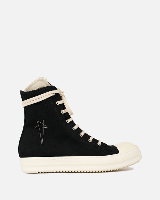 Rick Owens DRKSHDW Men's Sneakers Pentagram Ramones in Black/Milk