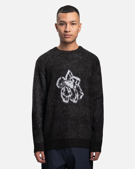 IISE Men's Sweater Petals Mohair Sweaters in Black