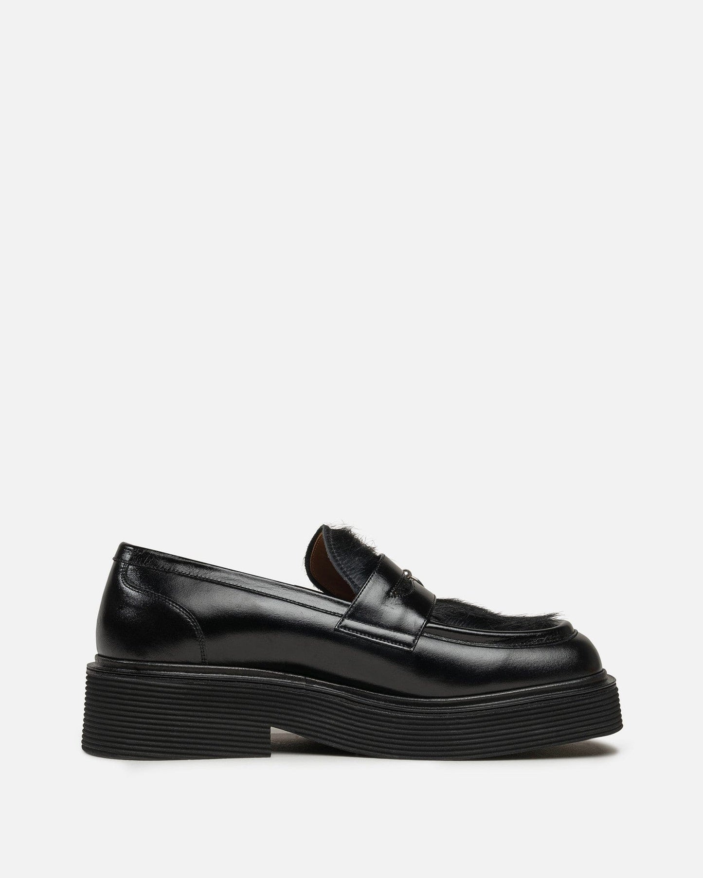 Marni Men's Shoes Pierced Hair Moccasins in Black