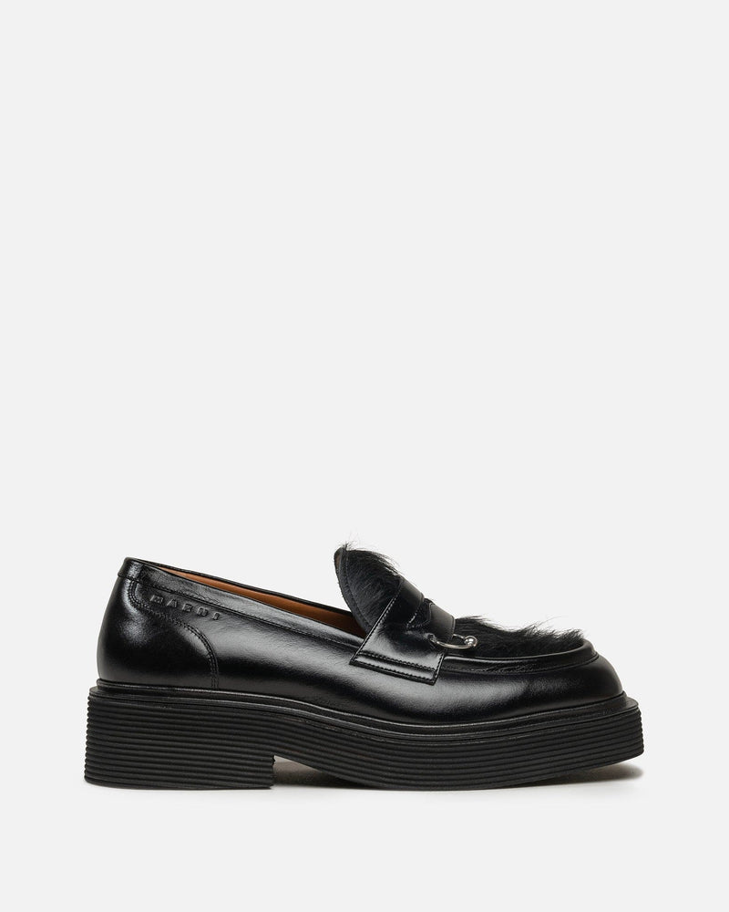 Marni Men's Shoes Pierced Hair Moccasins in Black