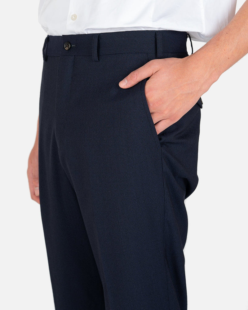 Comme des Garcons Homme Deux Men's Pants Pinstriped Trousers in Navy