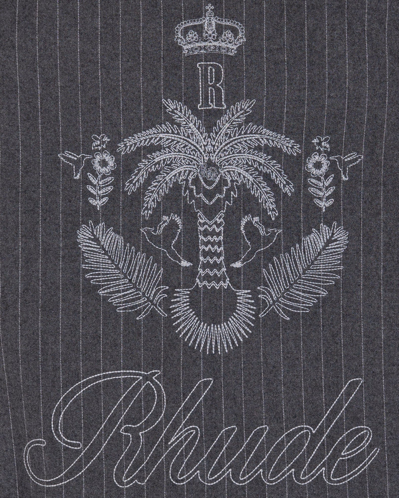 Rhude Men's Shirt PJ Long Sleeve Shirt in Grey Stripes