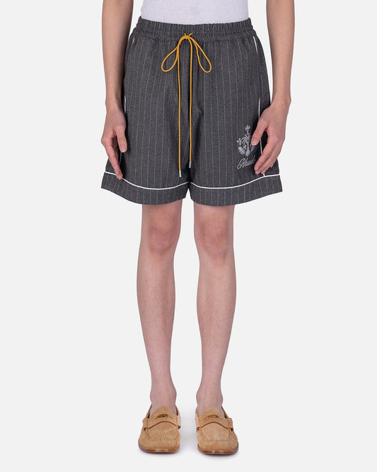 Rhude Men's Shorts PJ Short in Grey Stripe