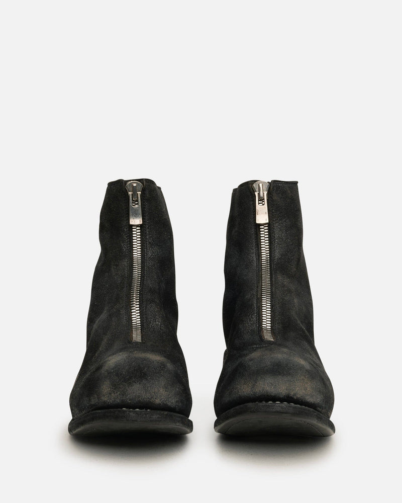 Guidi Men's Boots PL1 RU Resin Coated Front Zip Boot in Black
