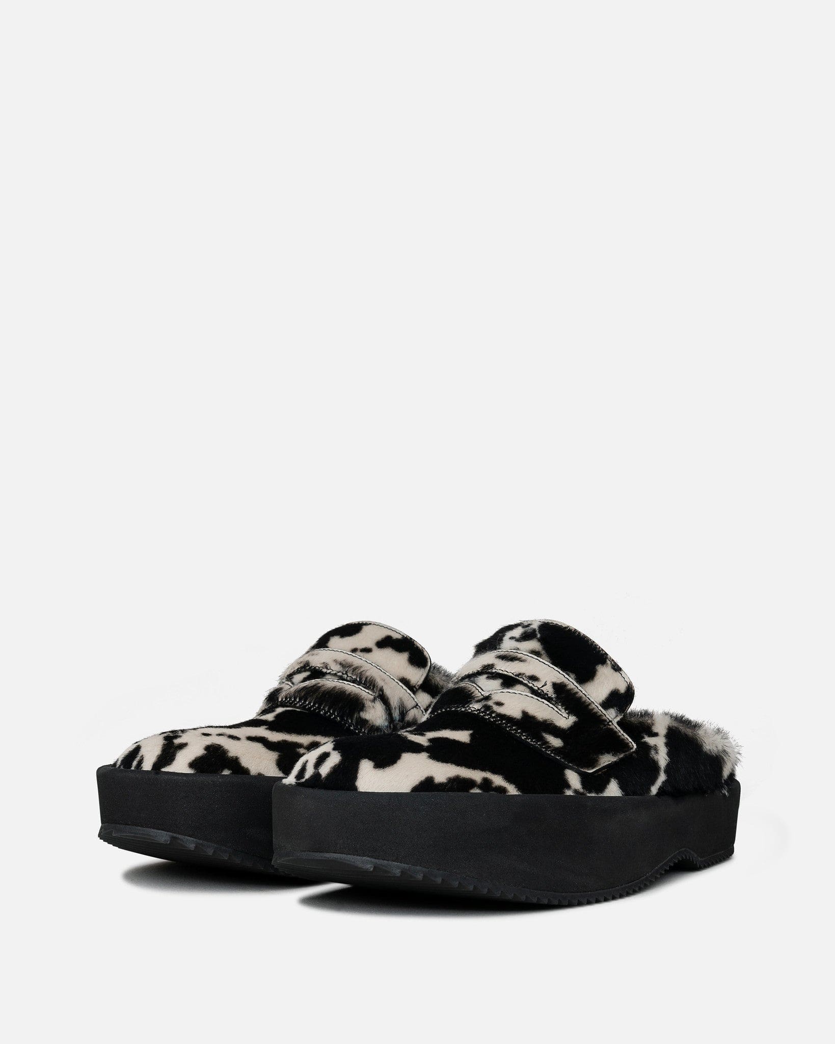 Dries Van Noten Men's Shoes Platform Slip on Loafers in Black/White