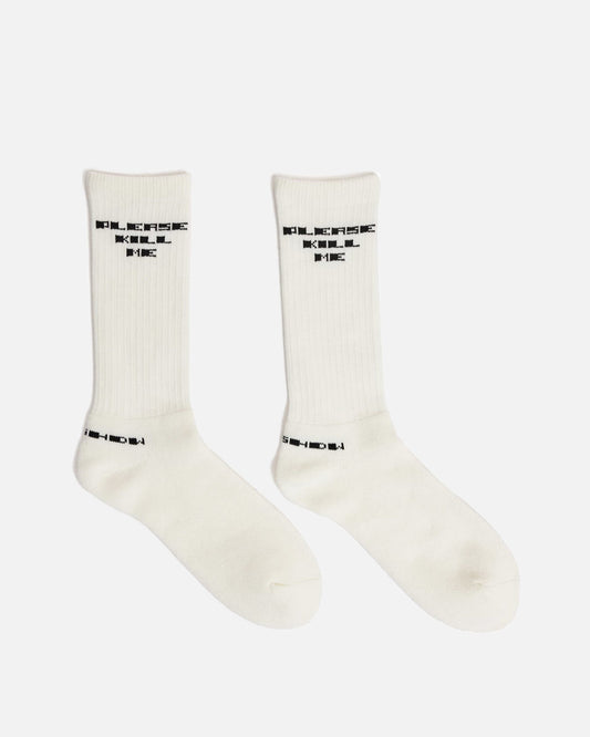 Rick Owens DRKSHDW Men's Socks Please Kill Me Socks in Milk