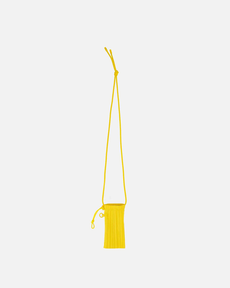 Homme Plissé Issey Miyake Men's Bags Pleated Phone Pouch in Yellow