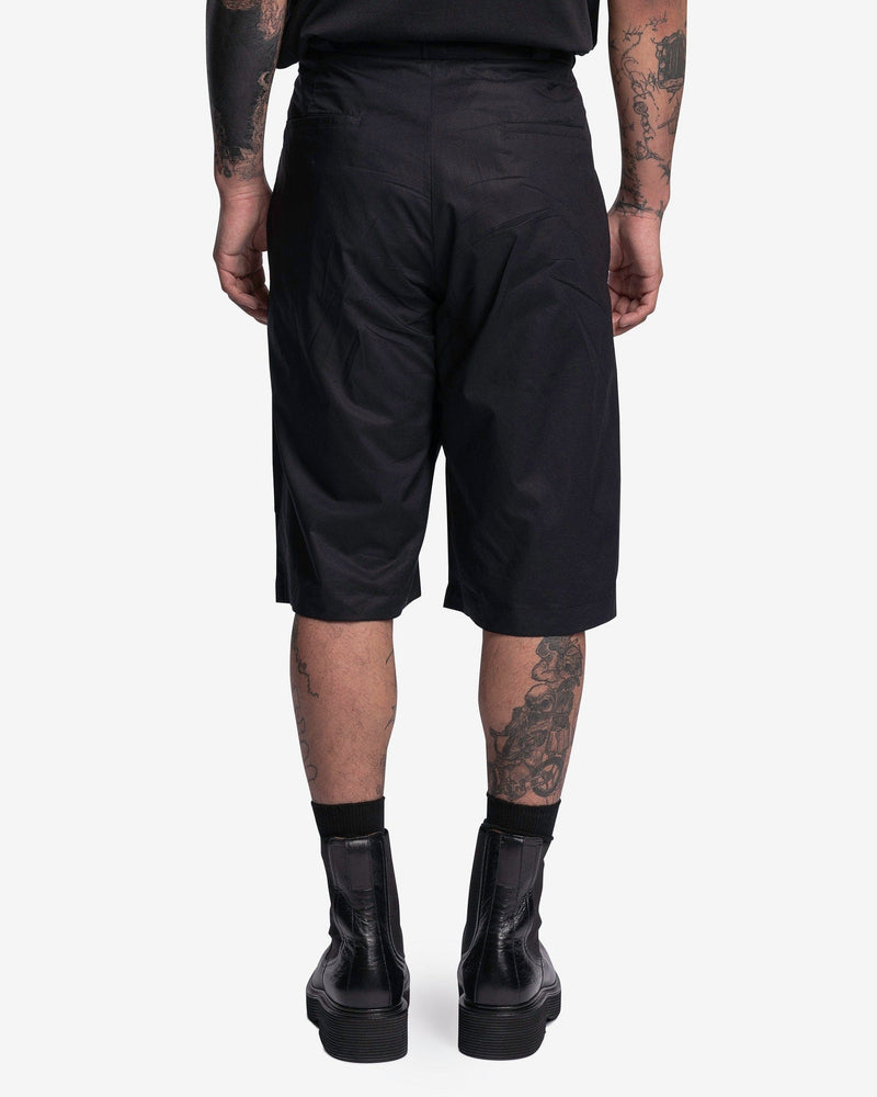 Willy Chavarria Men's Shorts Pleated Work Shorts in Black