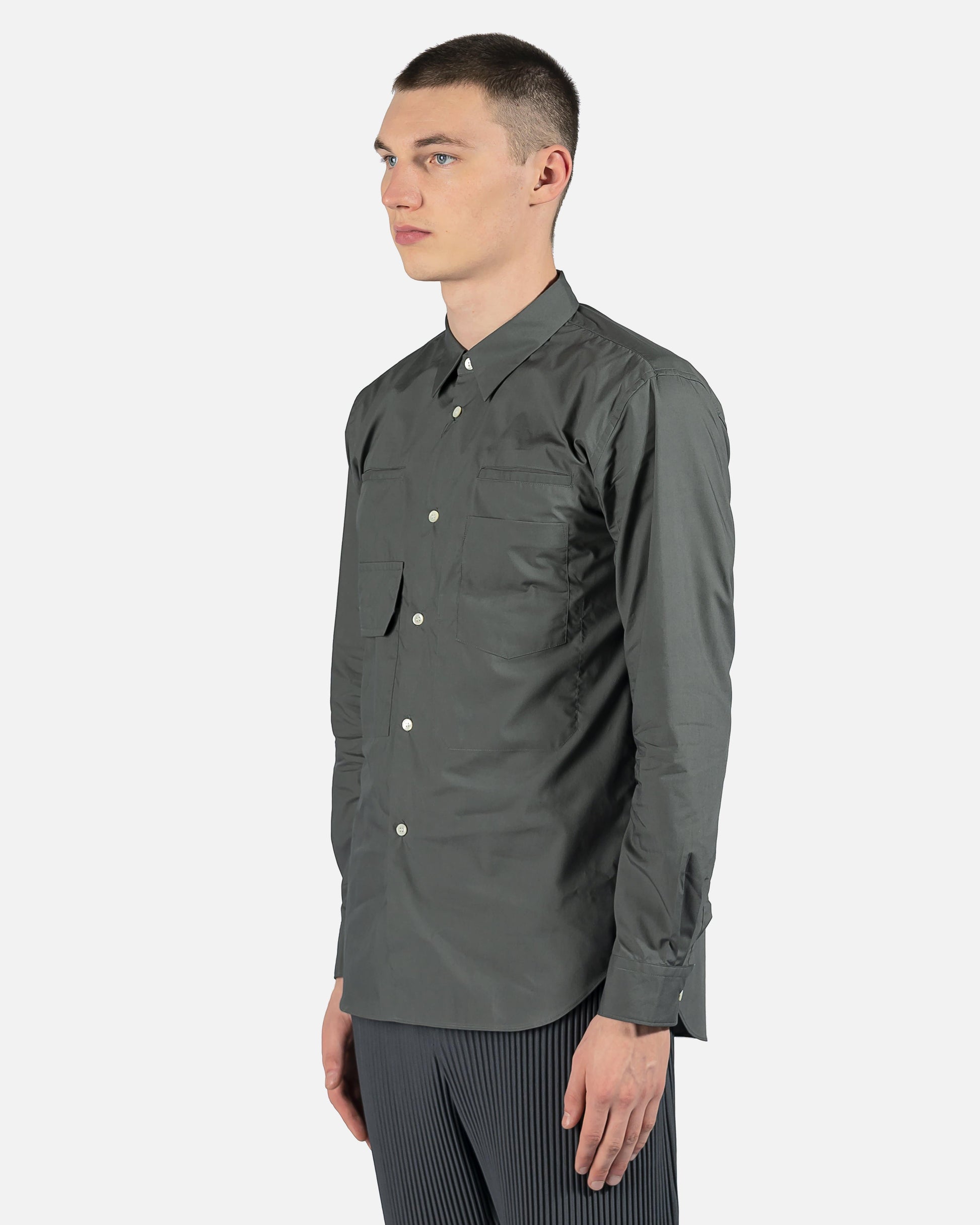 Comme des Garcons Homme Deux Men's Shirts Pocket Button-Up in Grey
