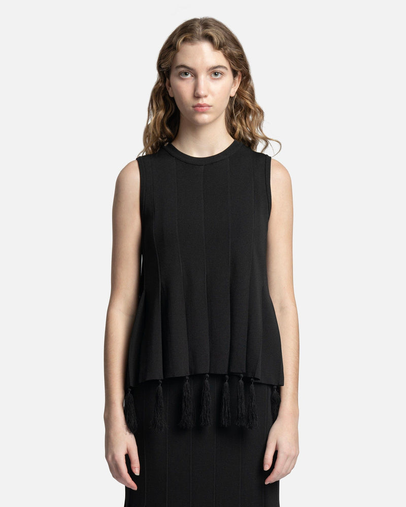 Wales Bonner Women Tops Poet Knit Top in Black