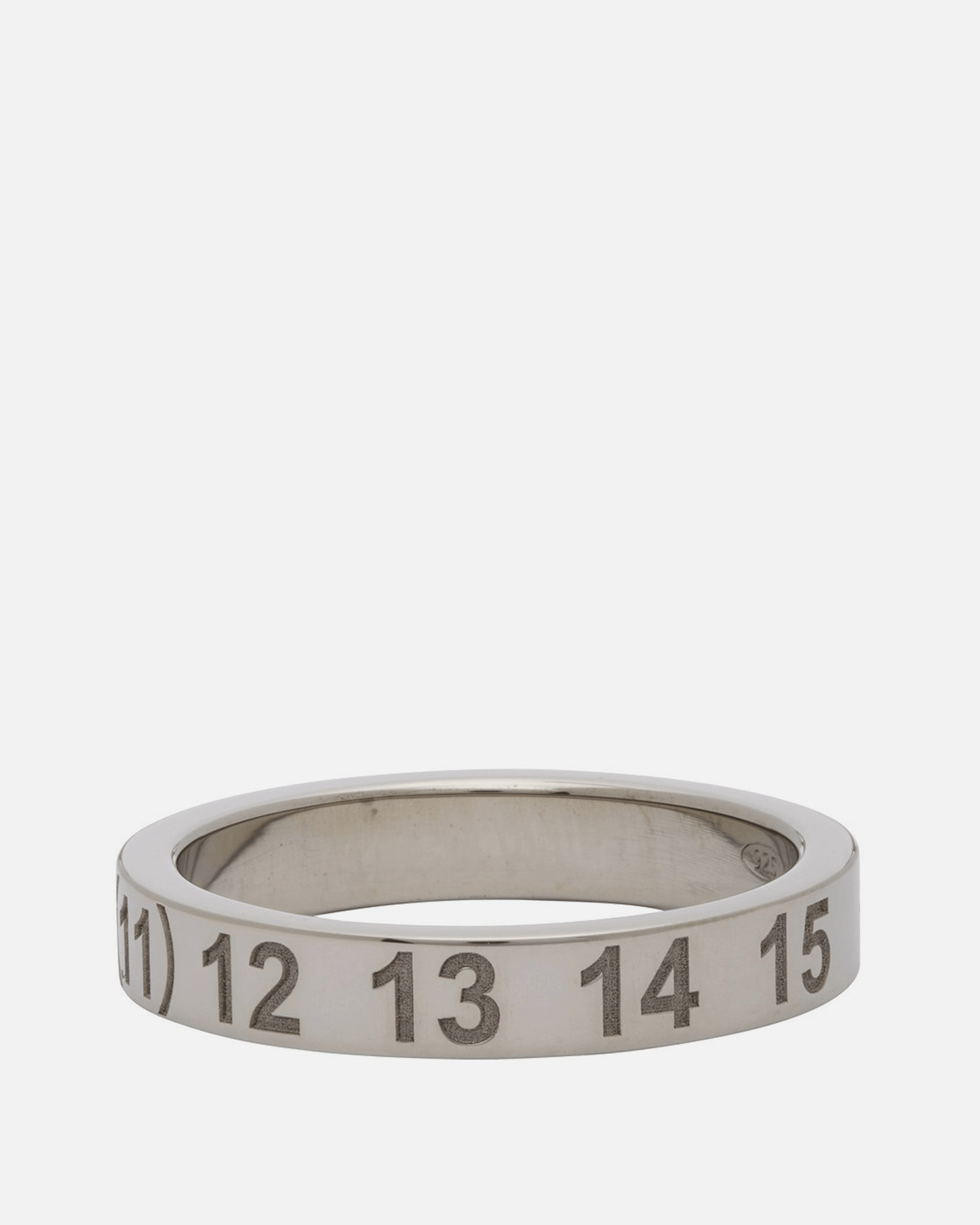 Maison Margiela Jewelry Polished Numbers Ring in Silver
