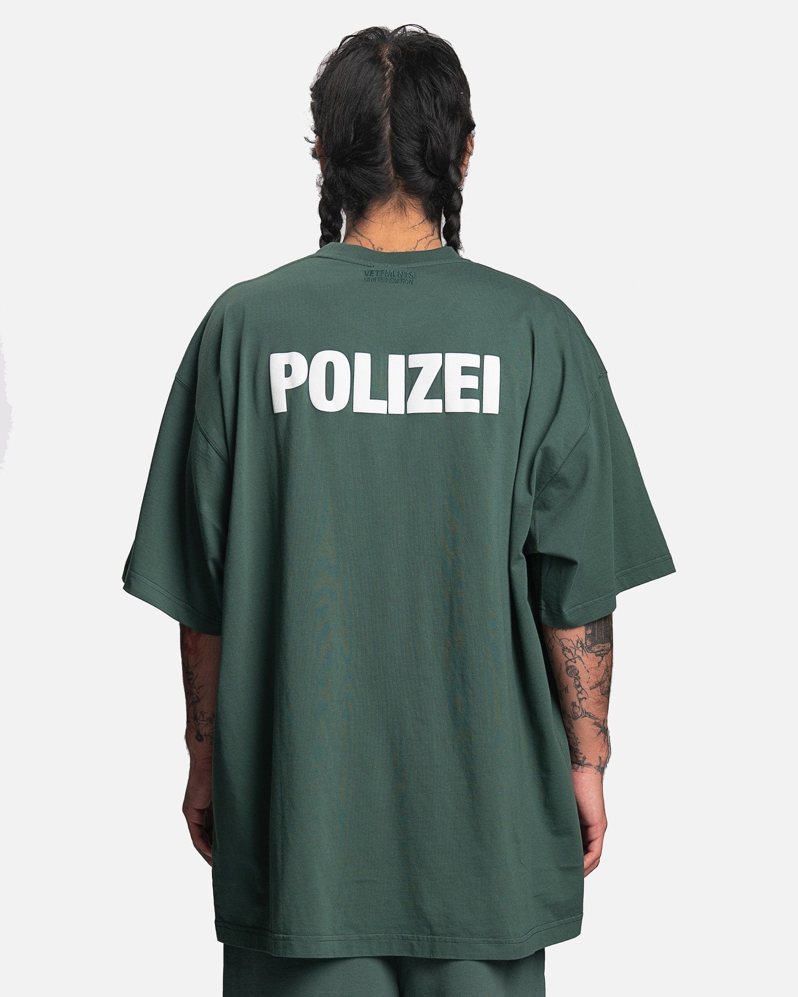 Polizei Retro T-Shirt Mit Adler-Motiv - Vintage Grün, Aus Baumwolle, Von Gildan