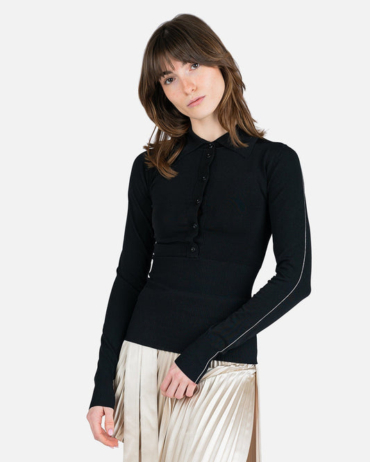 Peter Do Women Tops Polo Knit Top in Black
