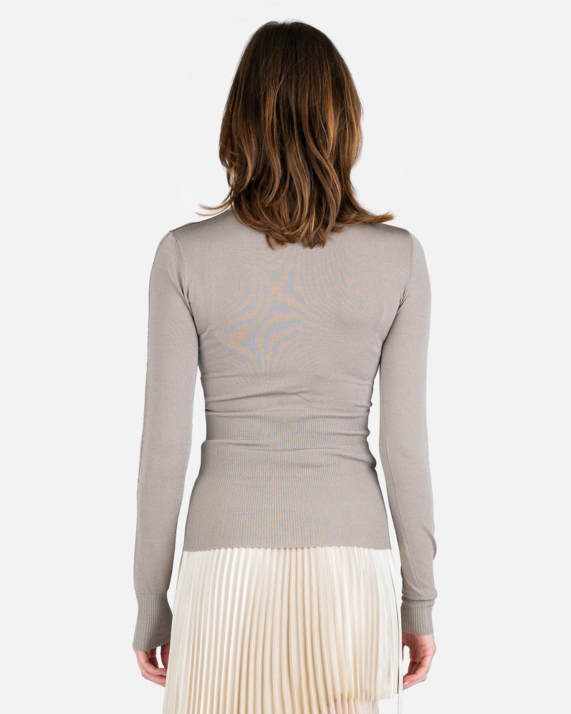 Peter Do Women Tops Polo Knit Top in Grey