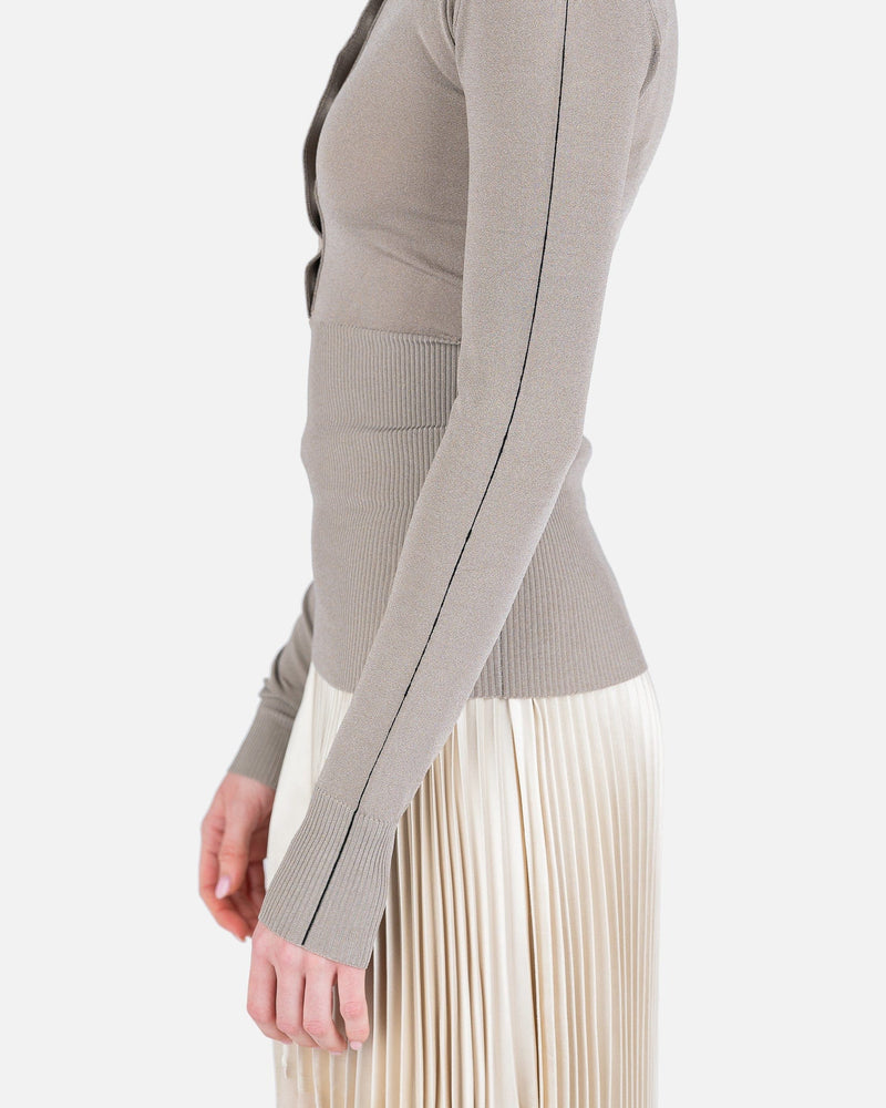 Peter Do Women Tops Polo Knit Top in Grey