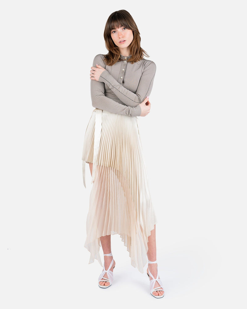 Peter Do Women Tops Polo Knit Top in Grey