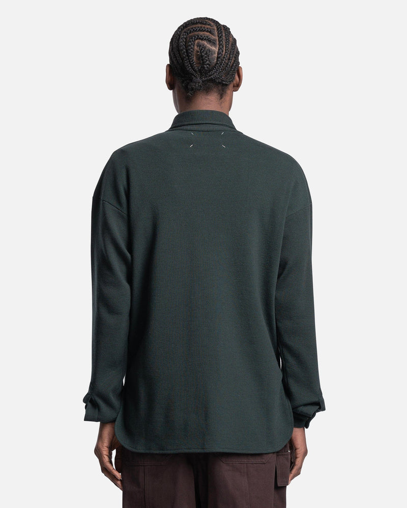 MM6 MAISON MARGIELA ダークグリーン 長袖シャツ 襟付き Polo Shirt in Dark Green – SVRN