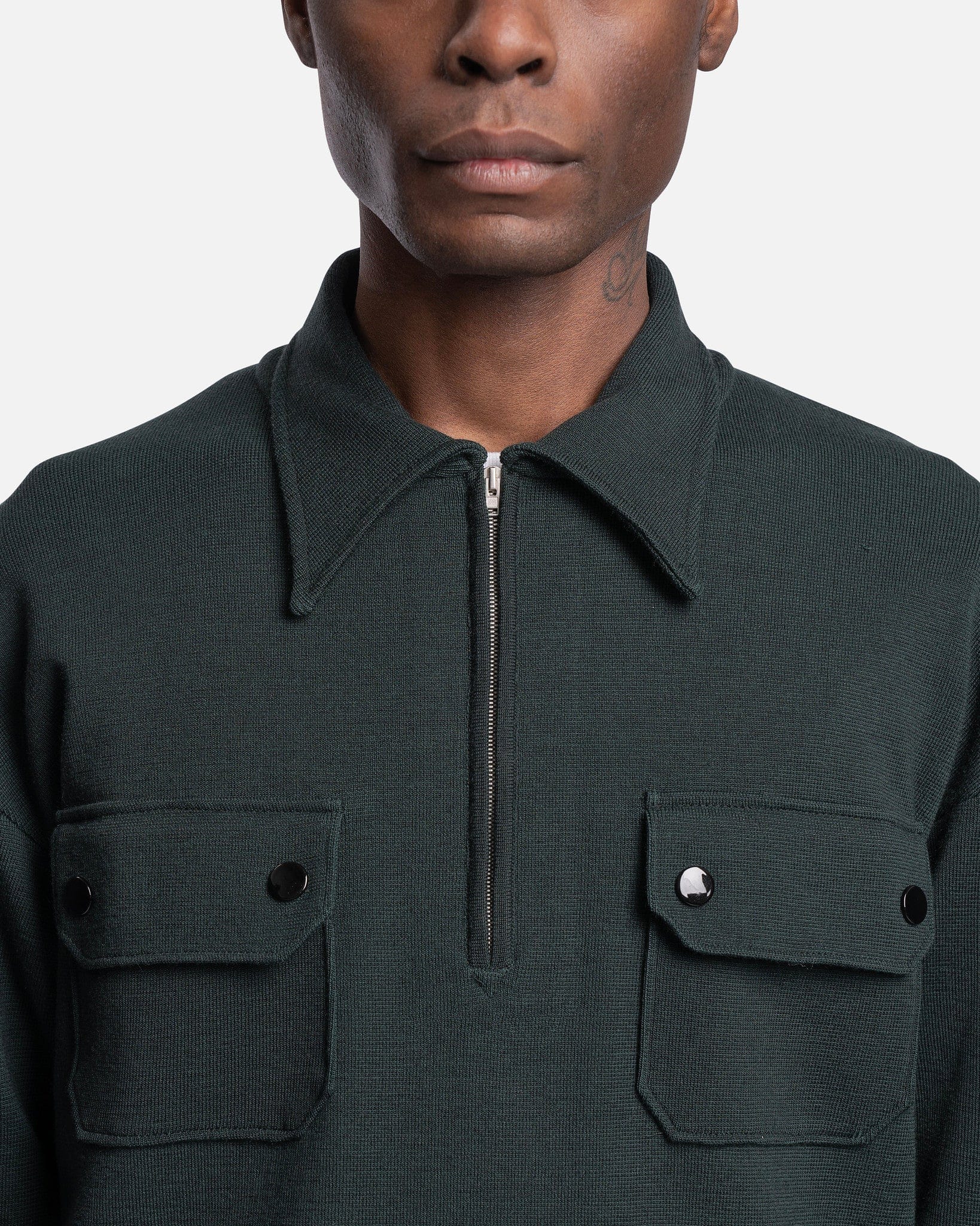 Maison Margiela Men's Shirts Polo Shirt in Dark Green
