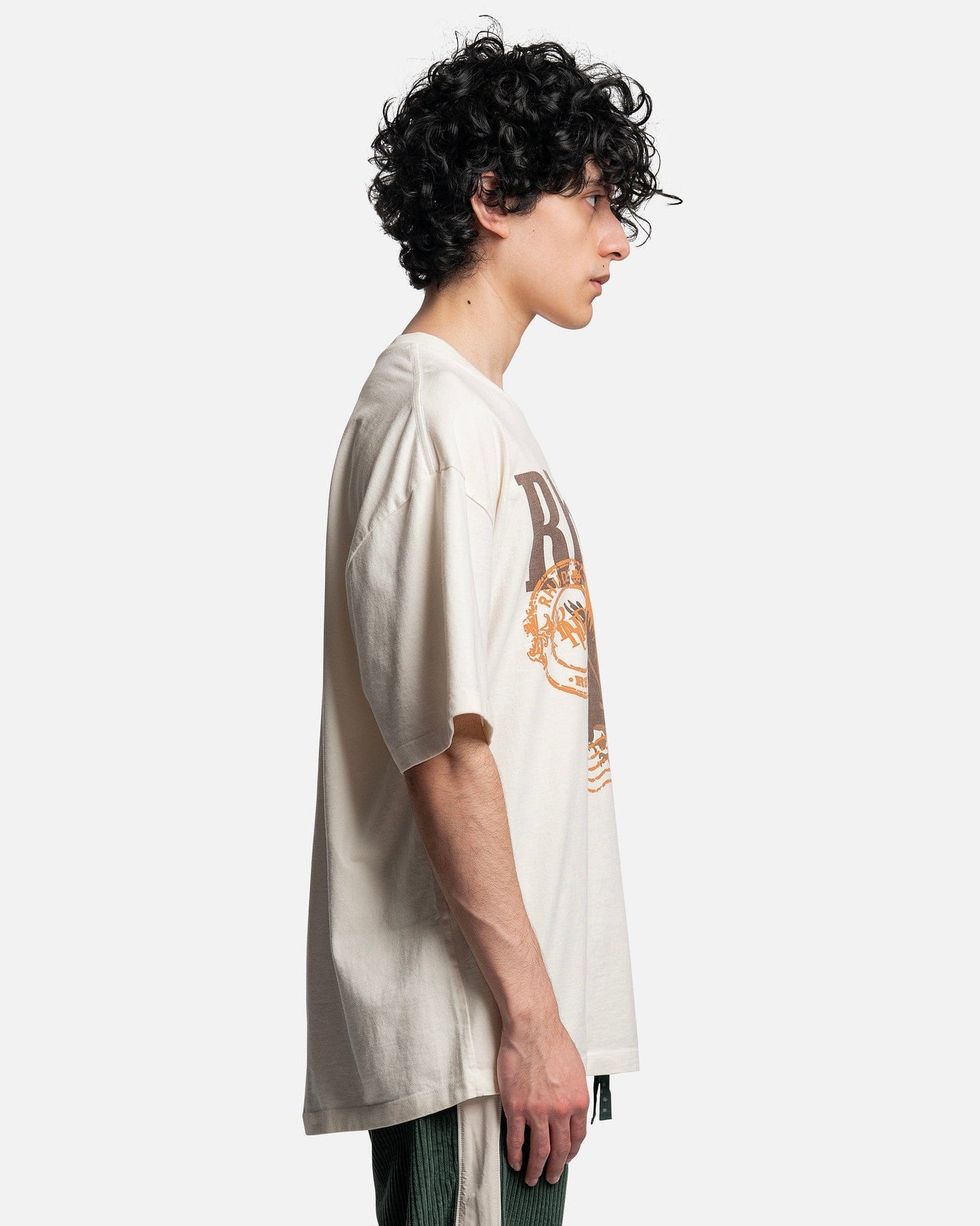 Rhude Men's T-Shirts Postage T-Shirt in Vintage White
